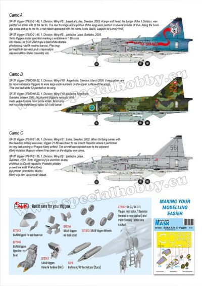 SF-37 Viggen Recce 1/72 Special Hobby