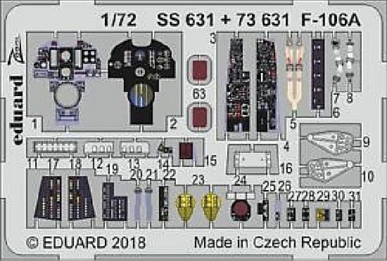 F-106A Cockpit Set  for Trumpeter in 1:72