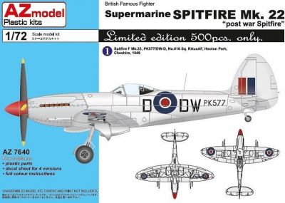 British Famous Fighter Supermarine Spitfire Mk. 22 "Post war Spitfire" Az Model