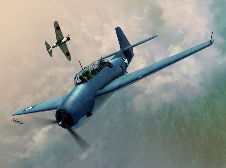 TBF-1 Avenger over Midway and Guadalcanal