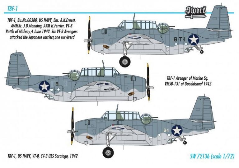 TBF-1 Avenger over Midway and Guadalcanal Sword