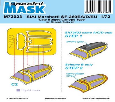 SIAI Marchetti SF-260EA/D/EU Late bulged canopy type Special Mask (Special Hobby)