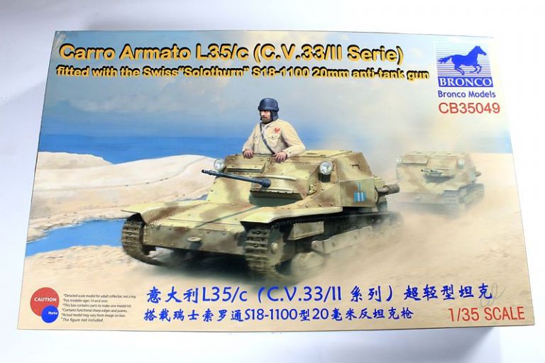 Carro Armato L35/c (C.V.33/II Serie) fitted with the Swiss Solothurn S-18 1100 20mm anti-tank gun