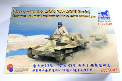Carro Armato L35/c (C.V.33/II Serie) fitted with the Swiss Solothurn S-18 1100 20mm anti-tank gun Bronco Model