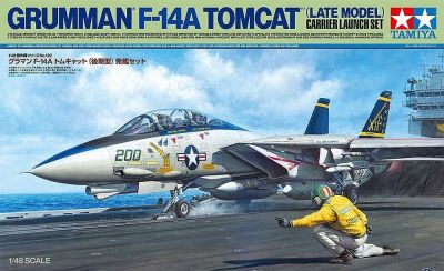 Grumman F-14A Tomcat (Late Model) Carrier Launch Set + Skunk Model SW48005 MD-3 NAVY Tractor Free!! Tamiya