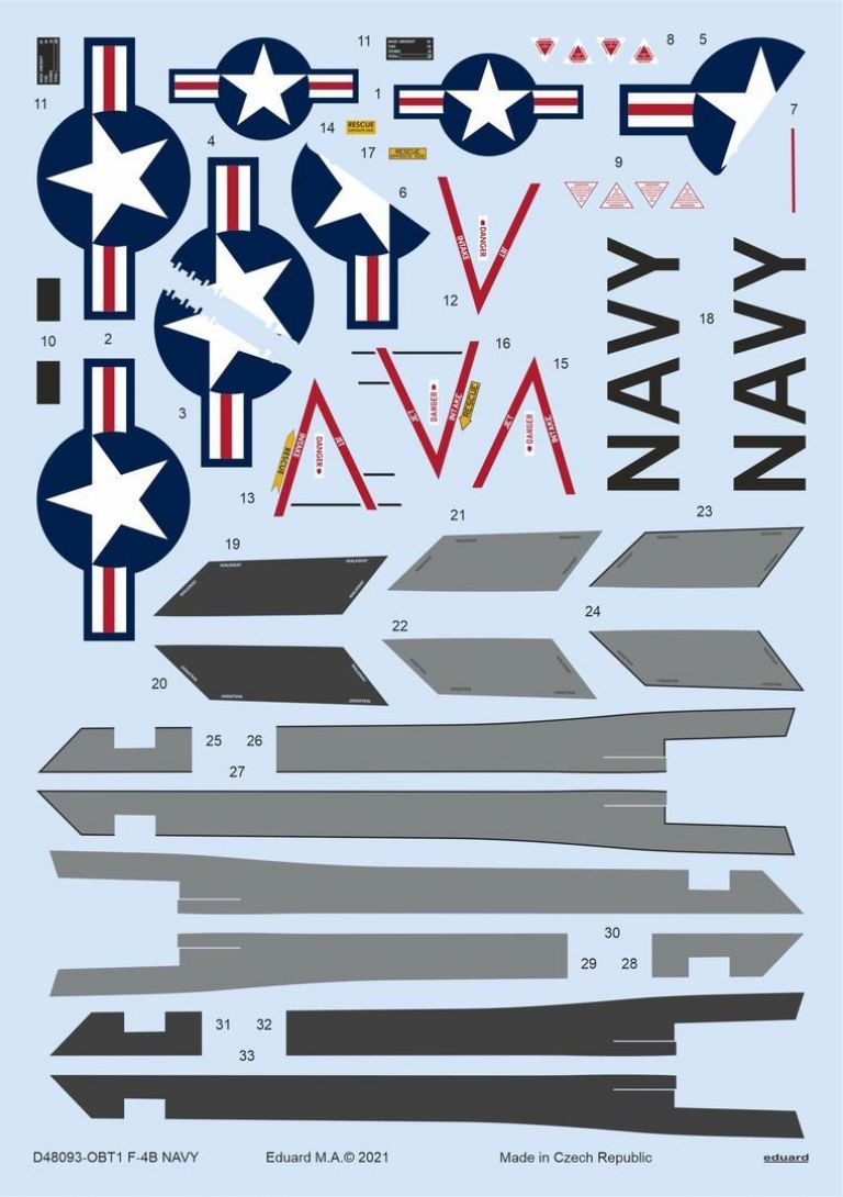 F-4B NAVY DECALS 1/48 Eduard