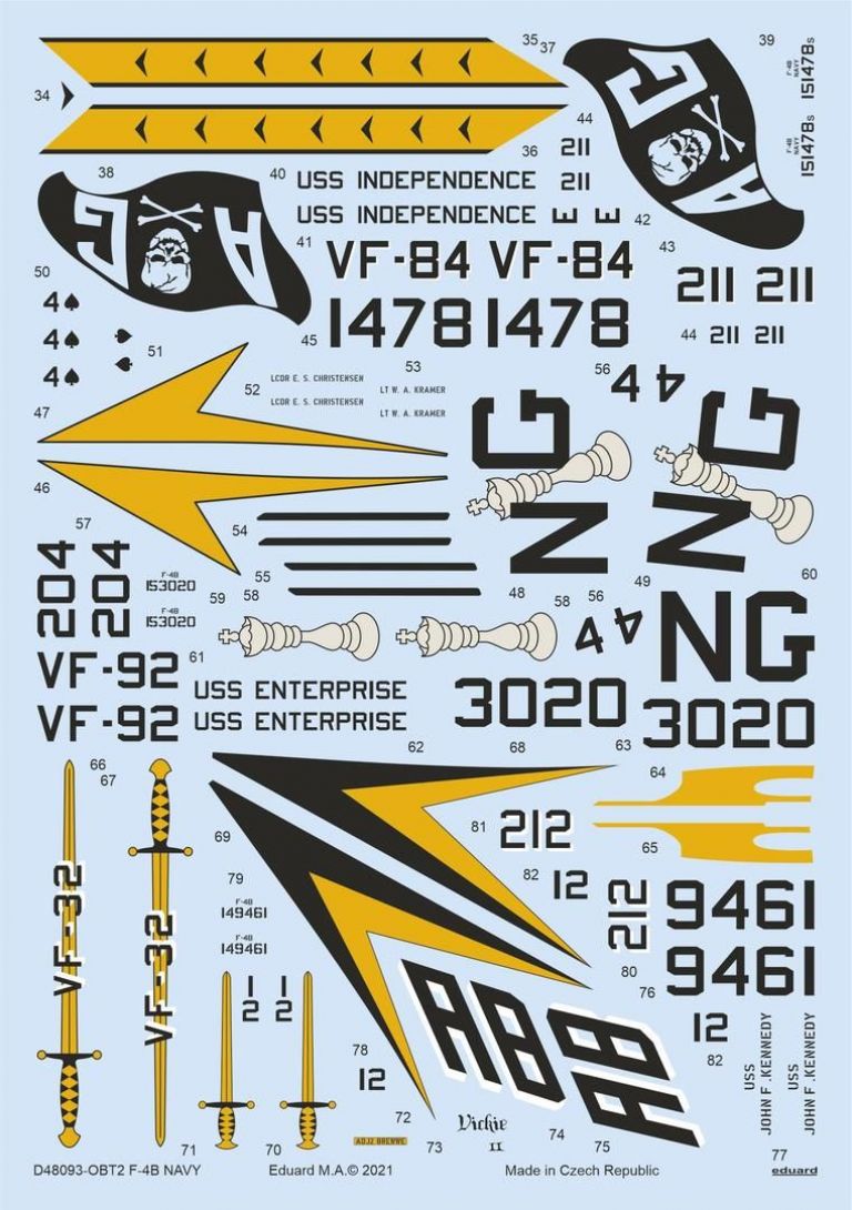 F-4B NAVY DECALS 1/48