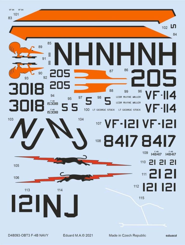 F-4B NAVY DECALS 1/48