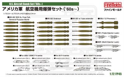 US Aircraft Bomb Set ('60s -) 1:72 Fine Molds