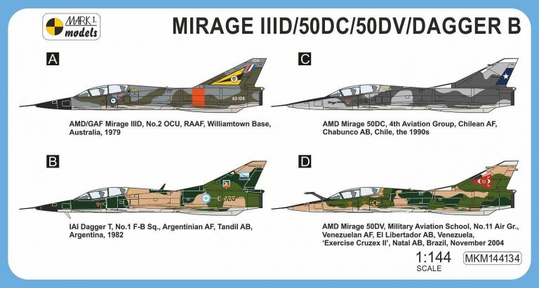 Mirage IIID/50DC/50DV/Dagger T Australia & South America 1:144