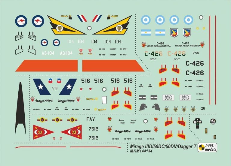 Mirage IIID/50DC/50DV/Dagger T Australia & South America 1:144