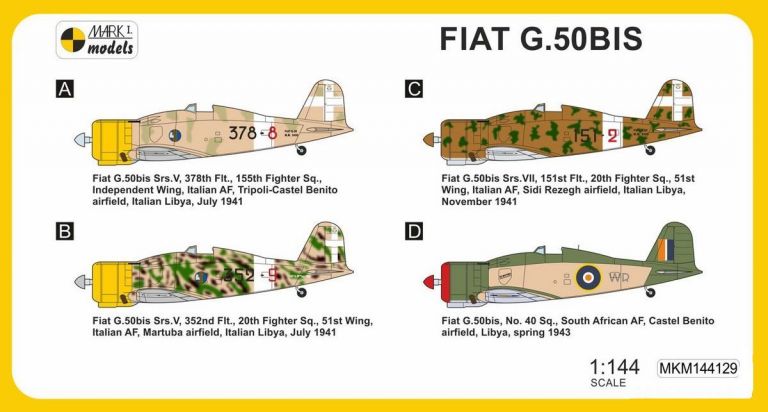 Fiat G.50bis In Africa Mark I Models