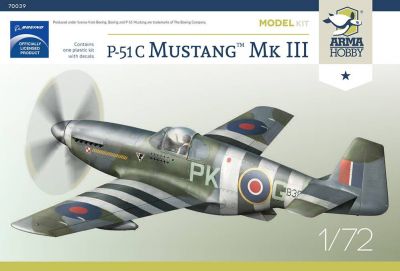 P-51C Mustang Mk.III 1:72 - Starter kit Arma Hobby