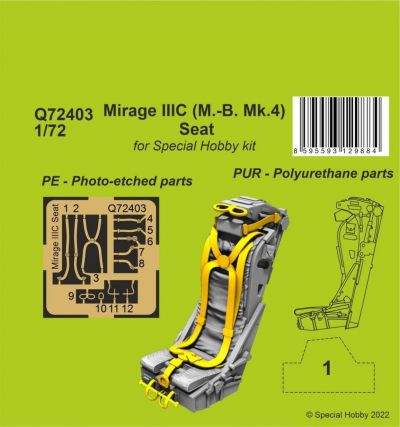 /72 Mirage IIIC (M.-B. Mk.4) Seat CMK