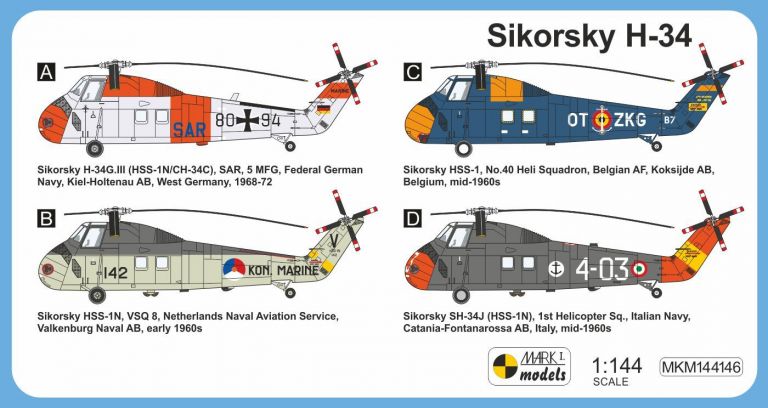 Sikorsky H-34 In Europe 1:144