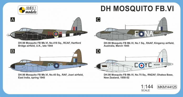 DH Mosquito FB.VI Commonwealth Service Mark I Models