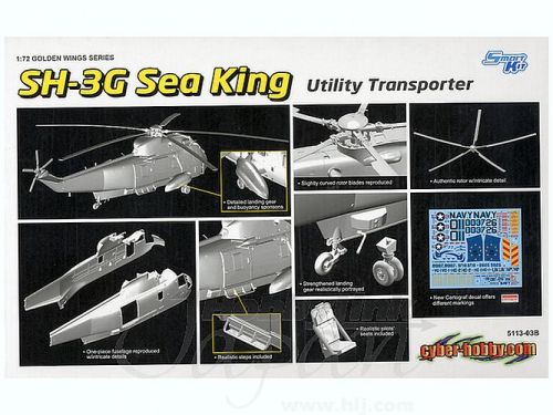 Sikorsky SH-3G Sea King USN utility transporter Cyber Hobby