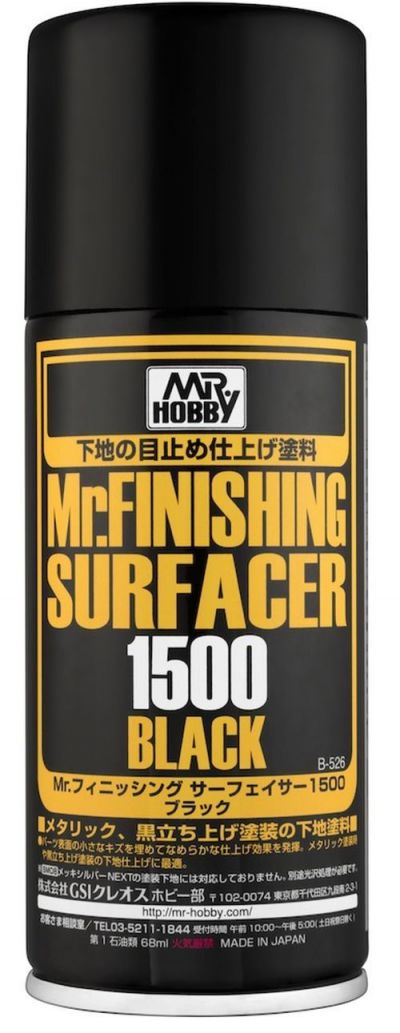 Mr Hobby - Gunze: Mr Hobby -Gunze Mr. Finishing Surfacer 1500 Black (170 ml Mr. Hobby