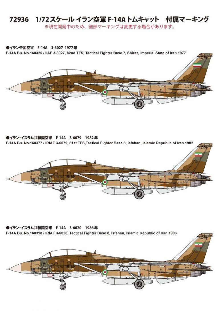 Grumman F-14A Tomcat "IRIAF" Iranian Air Force Fine Molds