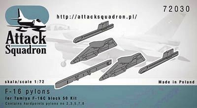 F-16 Pylons for Tamiya F-16C block 50 kit Attack Squadron