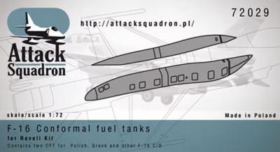 F-16 Conformal Fuel Tanks for Revell kit Attack Squadron