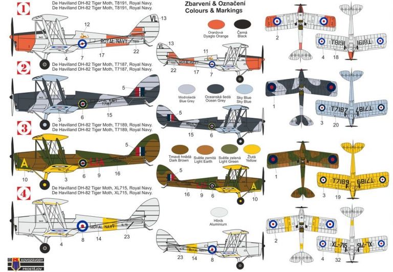 DH-82A Tiger Moth 'ROYAL NAVY" KP Model