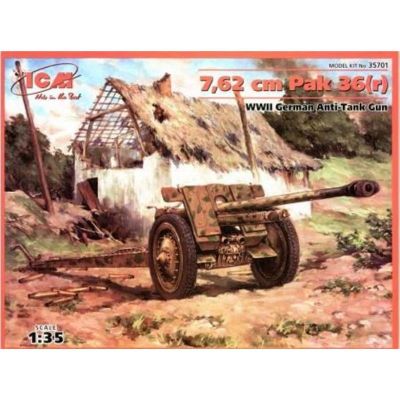 7,62 cm Pak 36(r) WWII German Anti-Tank Gun ICM