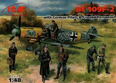 Bf 109F-2 with German Pilots & Ground Personnel ICM