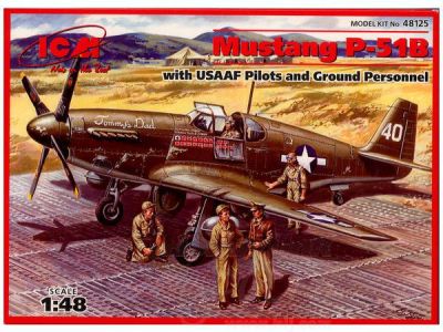 Mustang P-51B with USAAF Pilots and Ground Personnel ICM