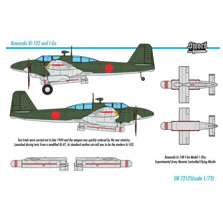 1/72 KAWASAKI KI-102B RANDY AND I-GO OTSU MISSILE SWORD