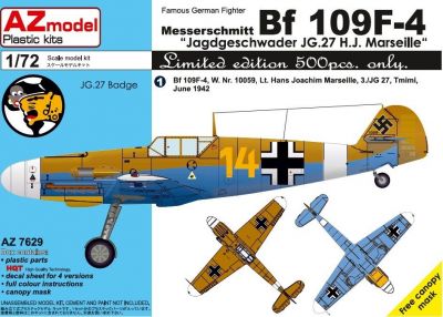 Bf 109F-4 JG.27 - H.J.Marseille AZ Model